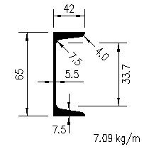 U 65x42x5,5